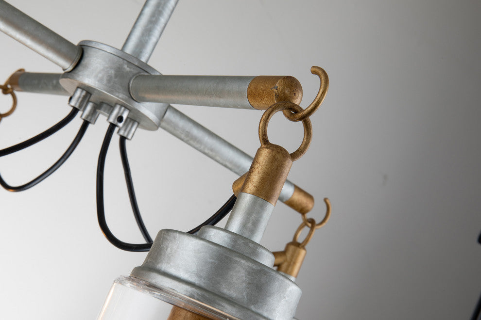 4-Light Gold and Vintage Silver Finish Chandelier