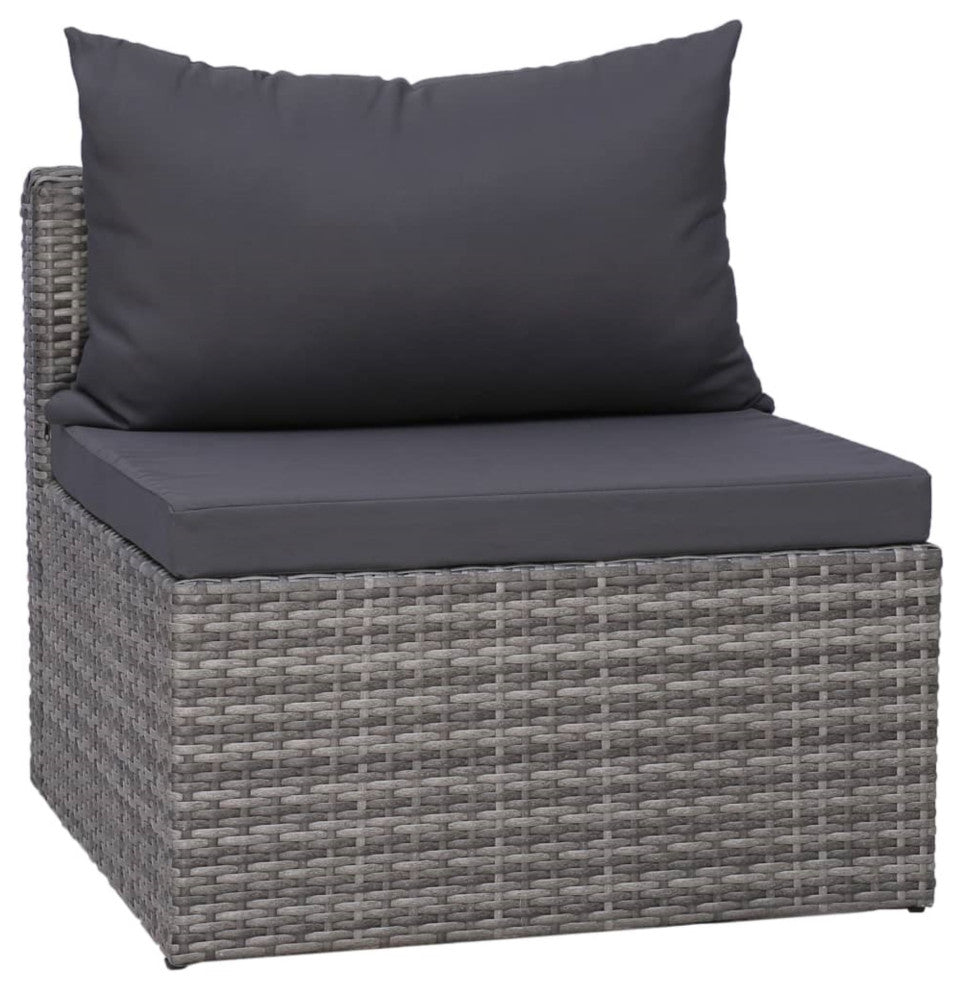 Vidaxl 9 Piece Garden Lounge Set With Cushions Poly Rattan Gray