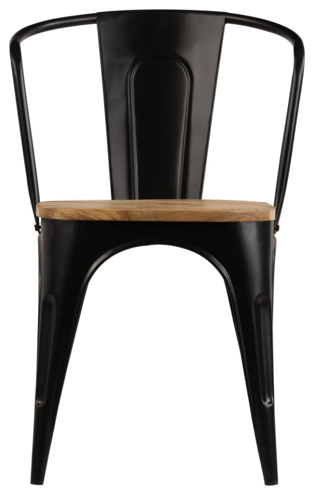vidaXL Dining Chairs 6 pcs Black Solid Mango Wood