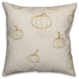 Mustard Yellow Mini Pumpkin Pattern 18x18 Spun Poly Pillow