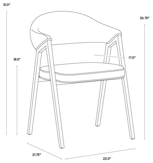 Burgos Dining Armchair, Belfast Heather Gray