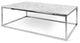 Modern Square Marble Top Coffee Table, Black Marble/Chrome Legs