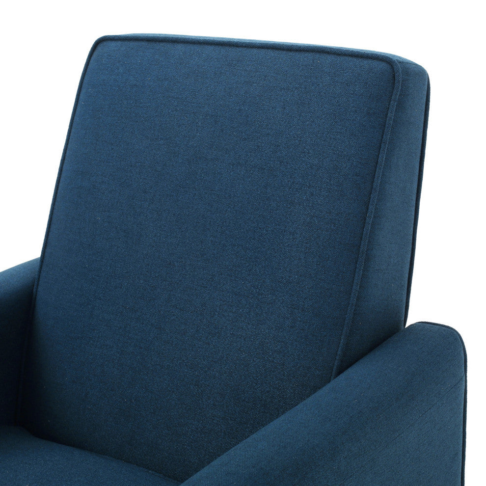 Susan Fabric Recliner, Set of 2, Navy Blue and Dark Brown
