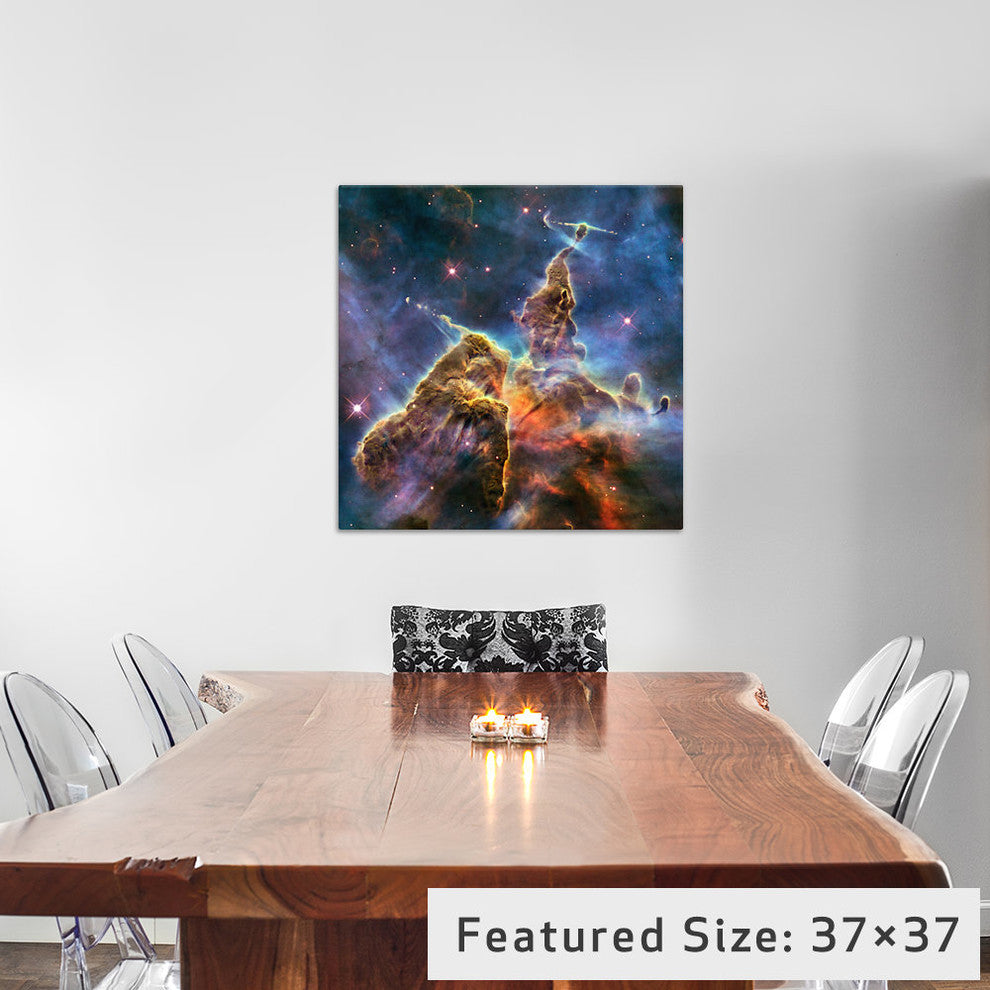 "Mystic Mountain in Carina Nebula II (Hubble Telescope)" by NASA, 37x37x1.5"
