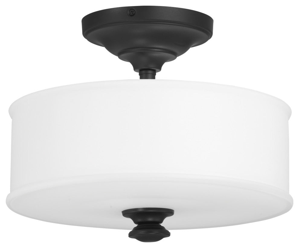 Minka-Lavery 4172-66A, 2-Light Semi Flush Mount, Harbour Point, Coal