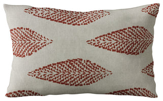 Plutus Red Large Leafs Floral Luxury Throw Pillow, 20"x26"