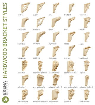 1 3/4"W x 8"D x 10"H Clarksville Bracket, Cherry