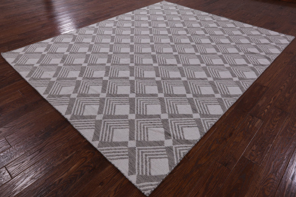 8' 1" X 10' 1" Flat Weave Handmade Wool Rug Q8490