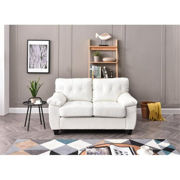 Glory Furniture Gallant Faux Leather Loveseat in White