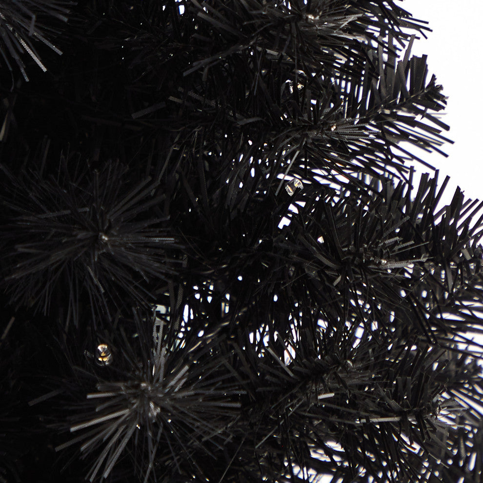 2'' Black Artificial Christmas Tree With 35 LED Lights and 72 Bendable Branches