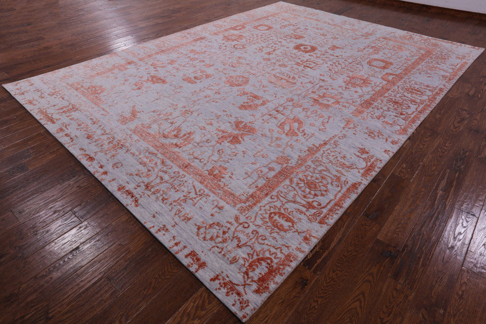 Persian Hand Knotted Wool and Silk Rug 9' 11" X 13' 10" Q9117