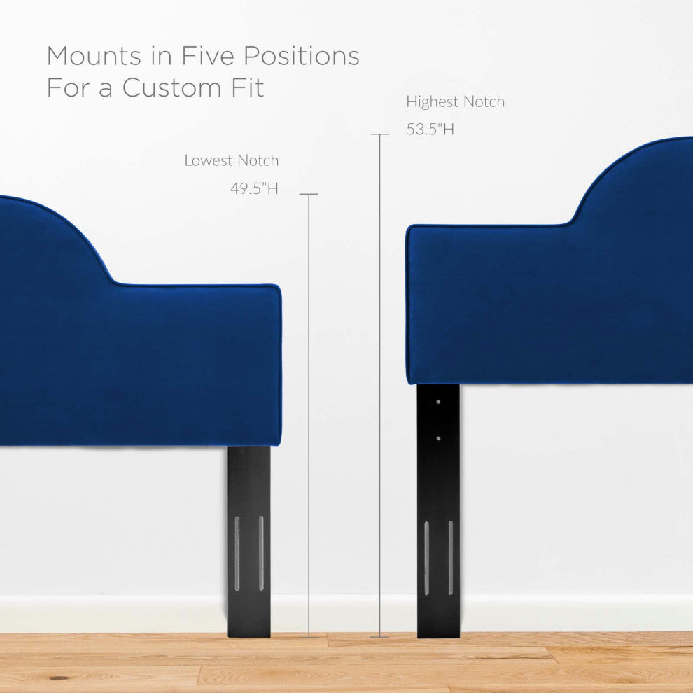 Headboard, King Size, Velvet, Blue Navy, Modern Contemporary, Bedroom Master