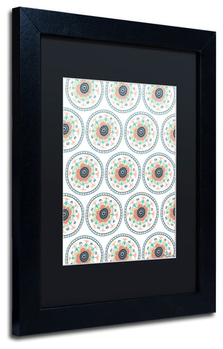 Elizabeth Caldwell 'Floral Suzanis' Art, Black Frame, Black Mat, 11x14