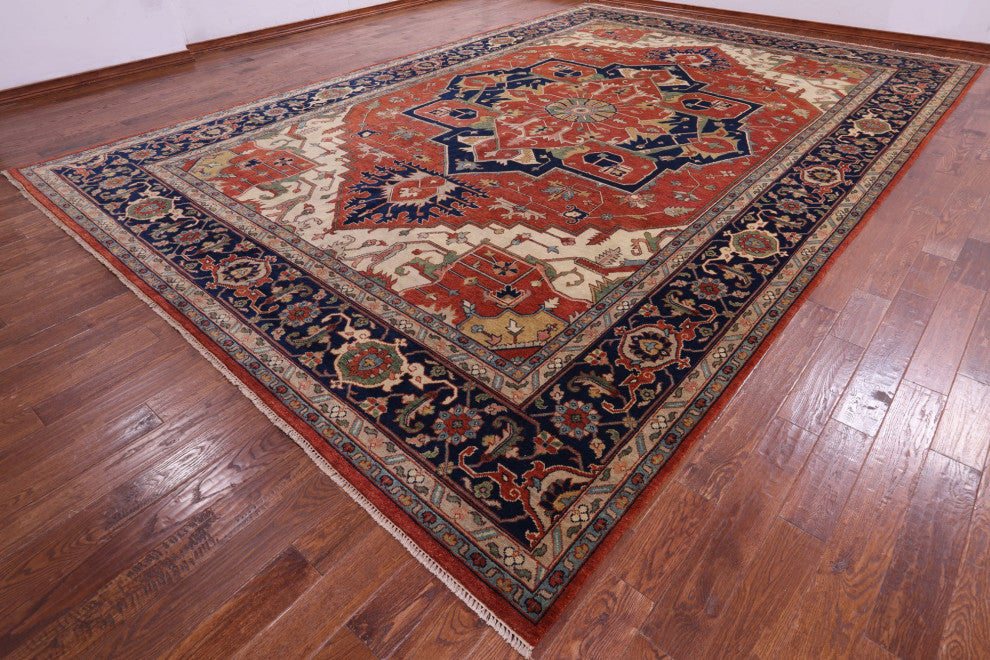 Heriz Serapi Hand-Knotted Wool Rug 11' 11" X 17' 9" - Q16018