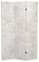 6' Tall Ivory Flowers Canvas Room Divider