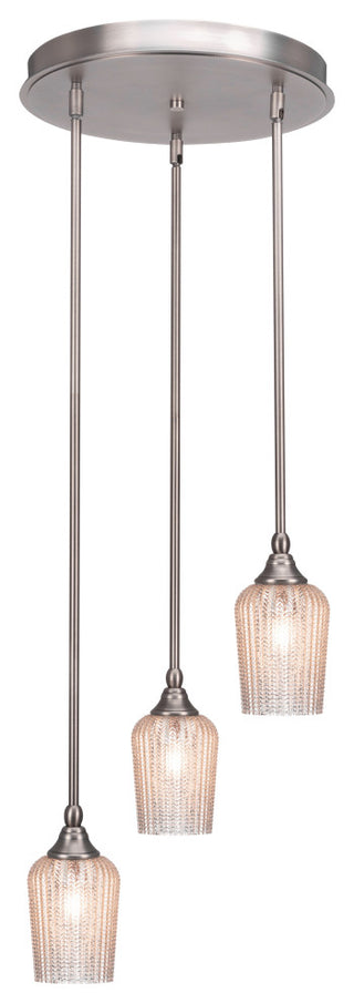 Empire 3-Light Cluster Pendalier, Brushed Nickel/Silver Textured