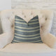 By meadow Navy and Cream Handmade Luxury Pillow, 22"x22"