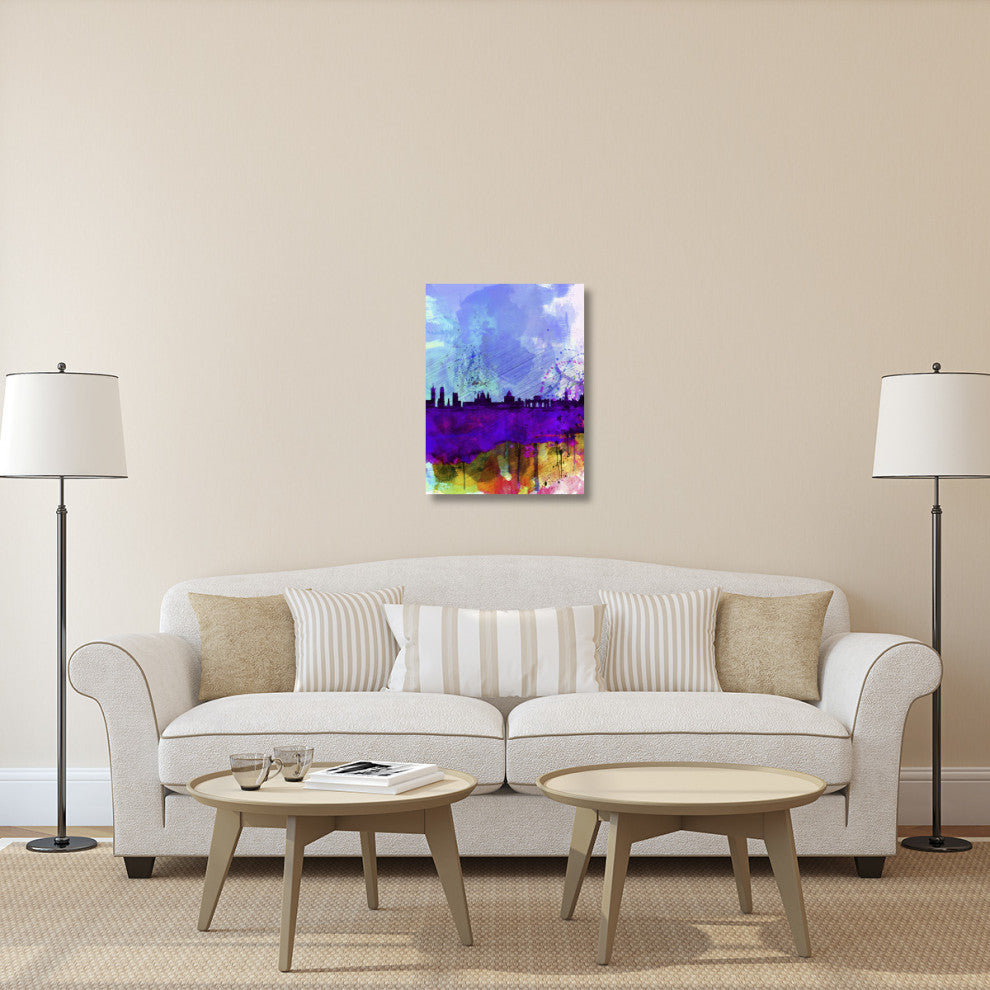 "Madrid Watercolor Skyline" Fine Art Print