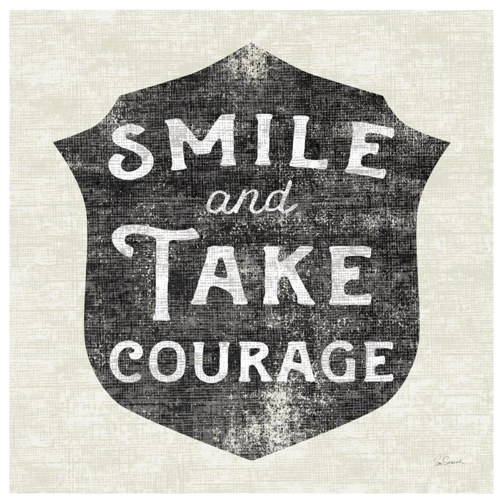 "Take Courage Black" Digital Paper Print by Sue Schlabach, 20"x20"