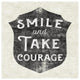 "Take Courage Black" Digital Paper Print by Sue Schlabach, 20"x20"