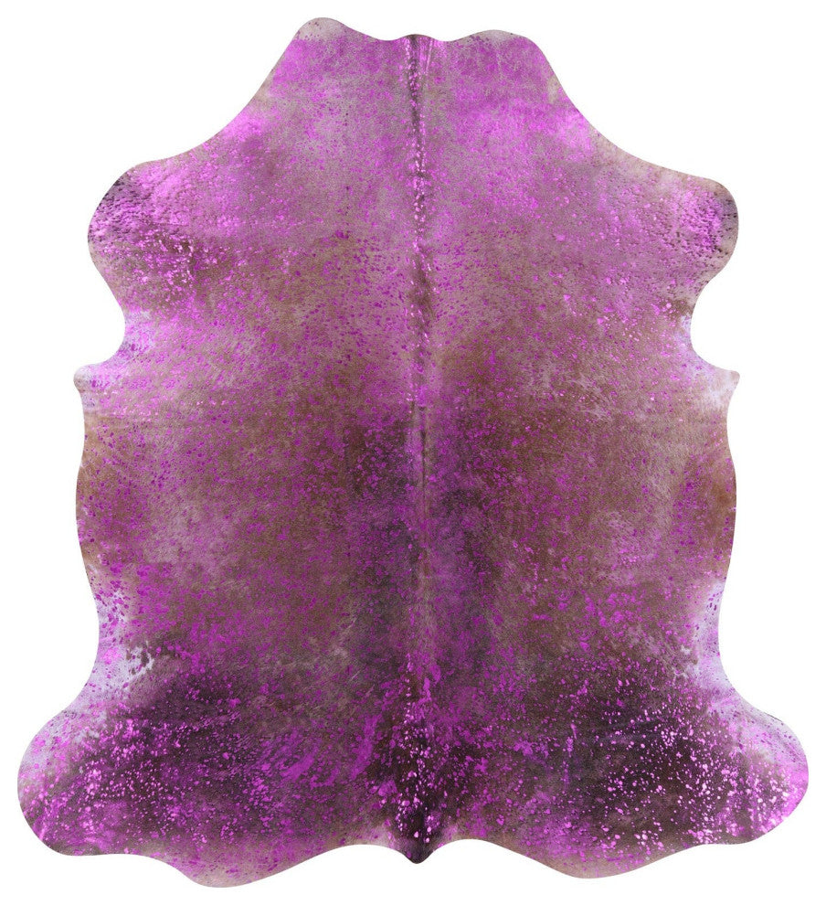 Pink Metallic Cowhide Rug 6' 10" X 6' 5" C2157