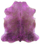 Pink Metallic Cowhide Rug 6' 10" X 6' 5" C2157