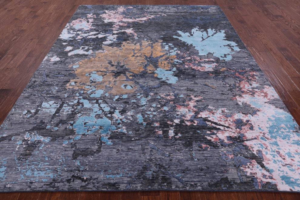 Wool & Silk Abstract Handmade Rug 8' 0" X 10' 3" - Q15552