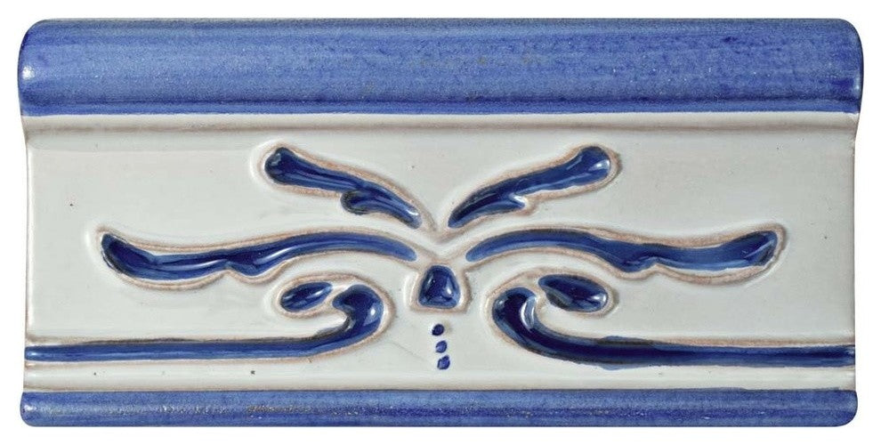 Novecento Cenefa Evoli Ceramic Wall Trim Tile, Cobalto