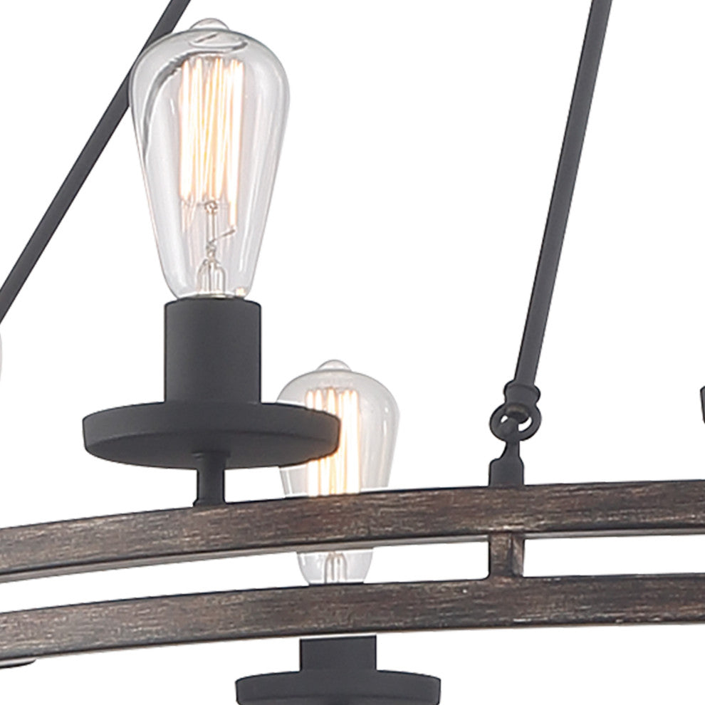 12-Light Candle Style Wagon Wheel Chandelier