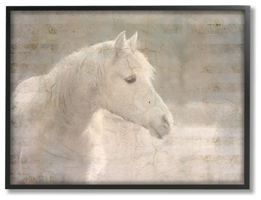 Vintage Horse Animal Watercolor Painting, 16"x20"