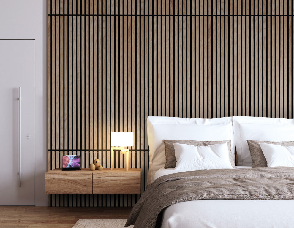 Acoustic Wood Panels, Set of 2 Slat Wall Panels - Oslo