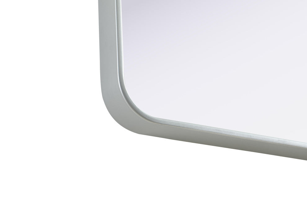 Home Living Contour Metal Rectangle Mirror 27x36, Silver