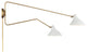 2-Light Wall Sconce, Matte Black With Natural Brass, White With Natural Brass