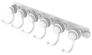 Mercury 6 Position Dotted Accent Tie and Belt Rack, Matte White