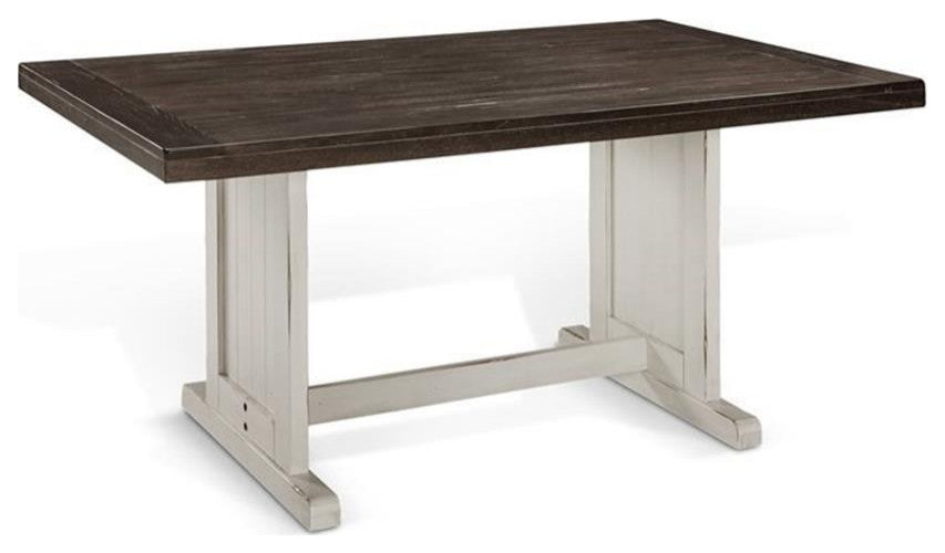Cooper 4 Farmhouse Piece Wood Breakfast Nook Set in White/Brown