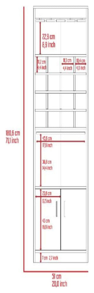 Bar Cabinet Modoc, Living Room, White