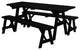Pine Traditional Table With 2 Benches, Black, 5 Foot, 2 Benches
