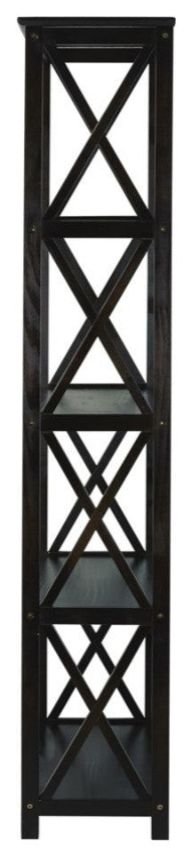 0Montego 5-Shelf Bookcase-Espresso