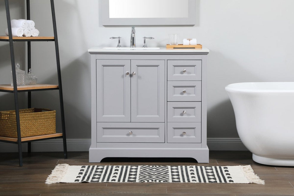 Elegant VF15536GR 36"Single Bathroom Vanity, Gray