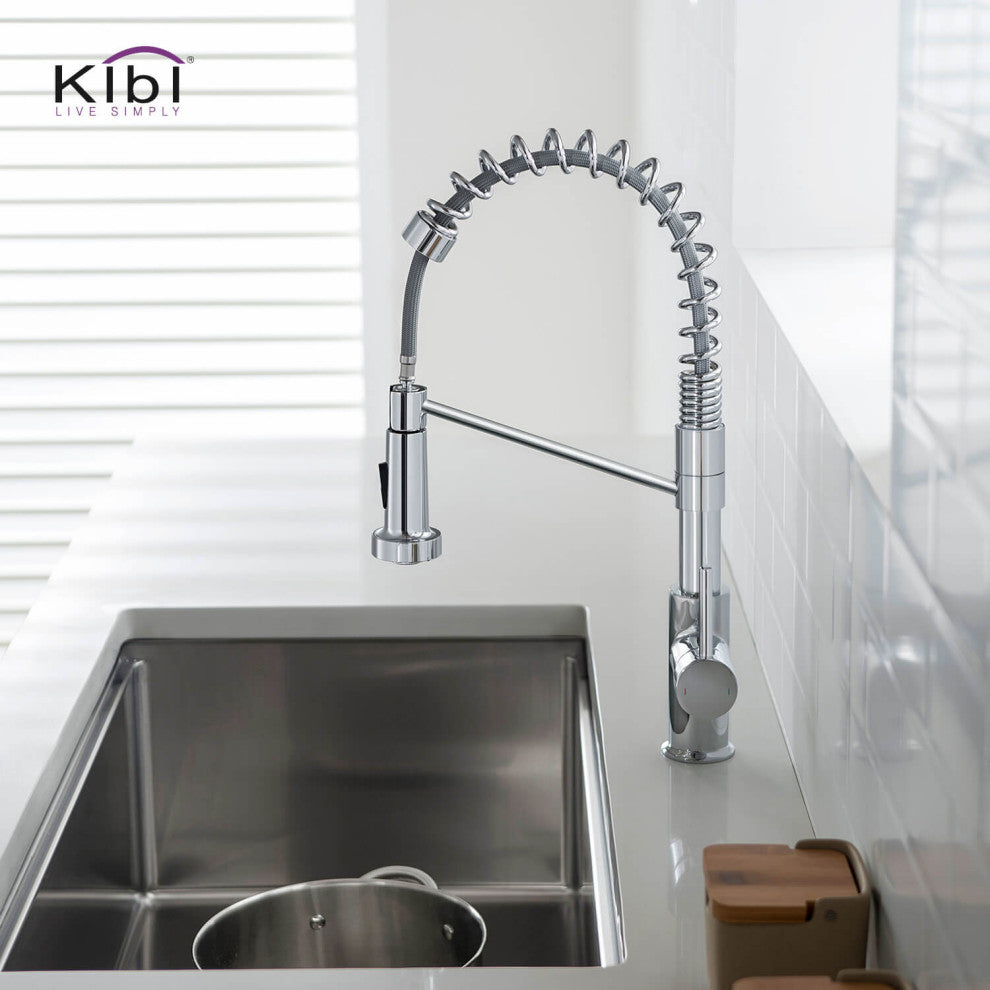 Lodi Single Handle Pull Down Kitchen Faucet, Chrome
