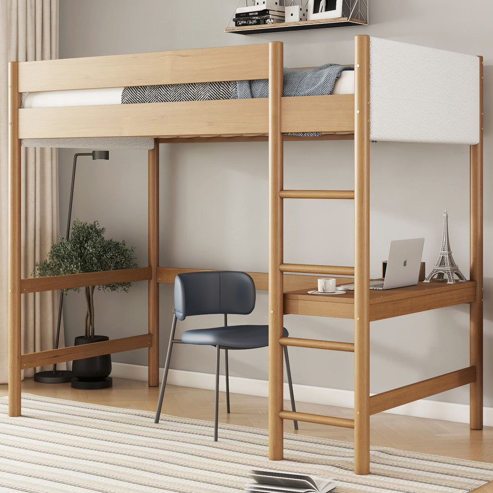 Gewnee Twin Size Loft Bed with Desk