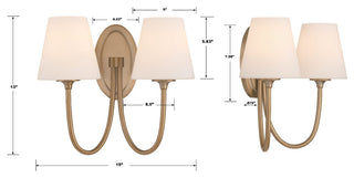 Crystorama Lighting Group JUN-10322 Juno 2 Light 13" Tall Wall - Black Forged