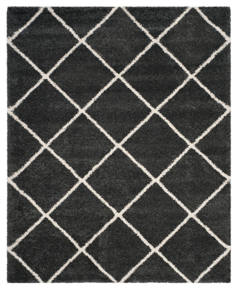 Safavieh  Hudson Shag Rug, Dark Gray/Ivory, 9'x12'
