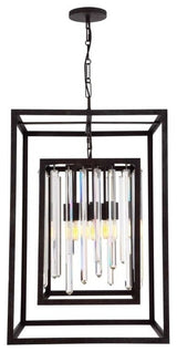 Crystorama 8409FB Six Light Chandelier Hollis Forged Bronze