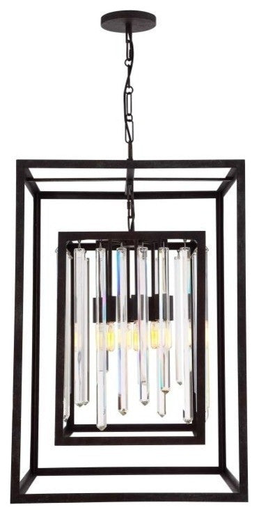 Crystorama 8409FB Six Light Chandelier Hollis Forged Bronze