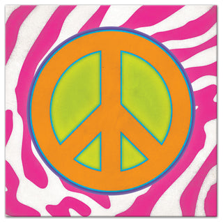 Bright Peace Sign 16x16 Canvas Wall Art