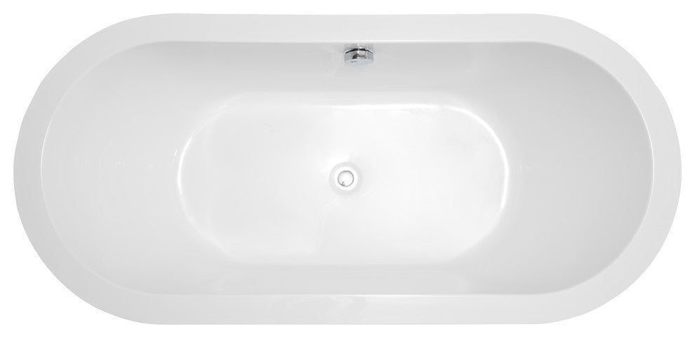 Vanity Art Freestanding Acrylic Bathtub, White, Large