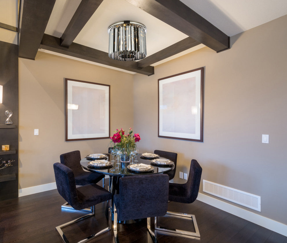 Elegant Lighting 1238F20-SS/RC Sydney 6 Light 20"W Flush Mount - Polished