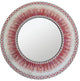 DecorShore 24" Mosaic Wall Mirror in Shades of Bright Red, Blush Pink and White