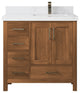 Malibu Teak 36 Right Offset Bath Vanity in Golden Teak 2" Empira Quartz